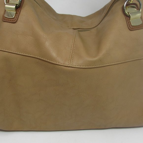 WOMEN LARGE TAN STEVE MADDEN DESIGNER TOTE BAG HANDBAG PURSE! - Picture 6 of 11